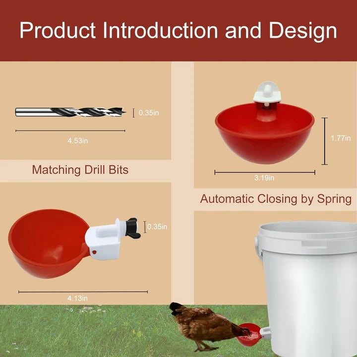 [Hometech] Automatic Chicken Waterer Set, Set of 10