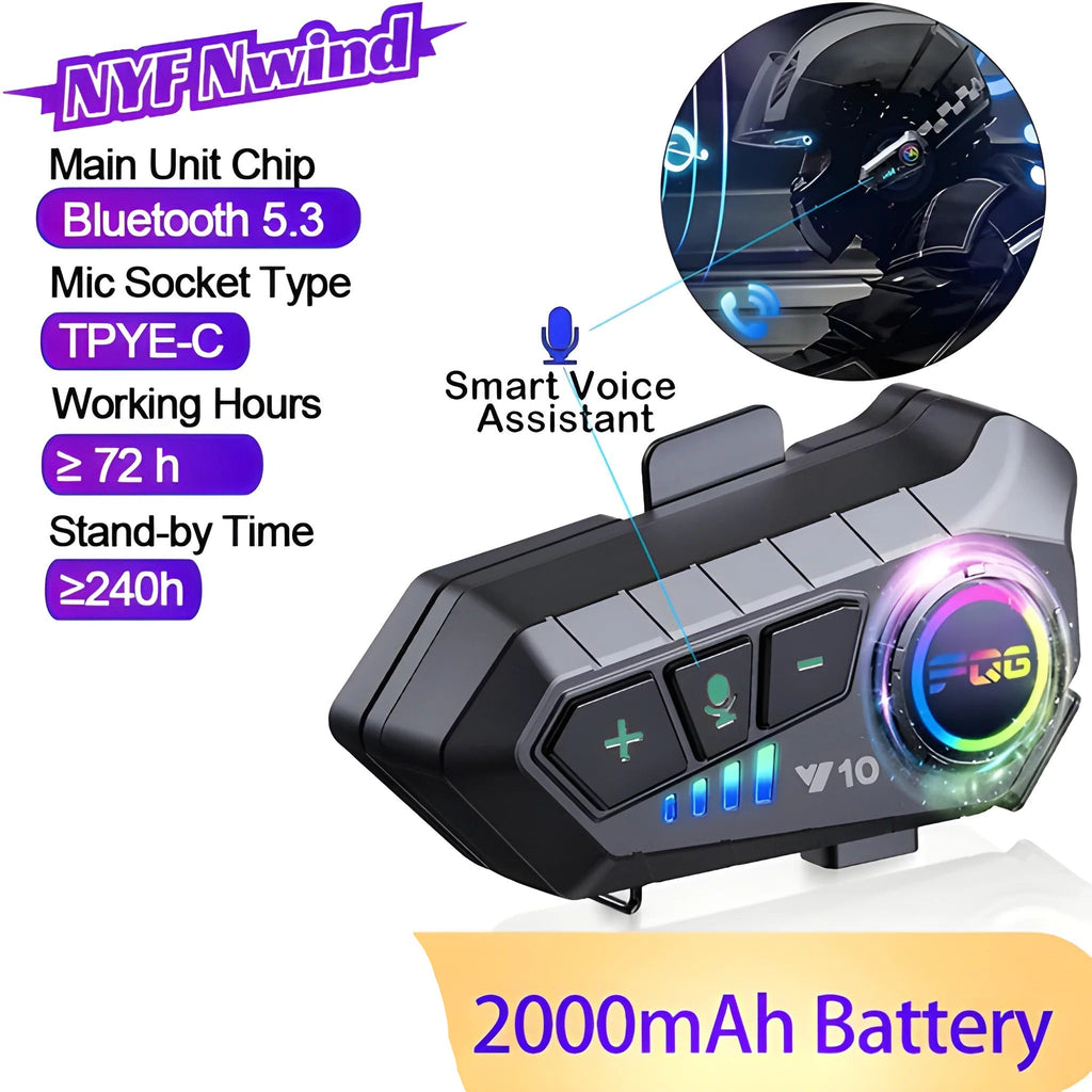 [Hometech] Wireless Bluetooth Headset for Motorcycle Helmets