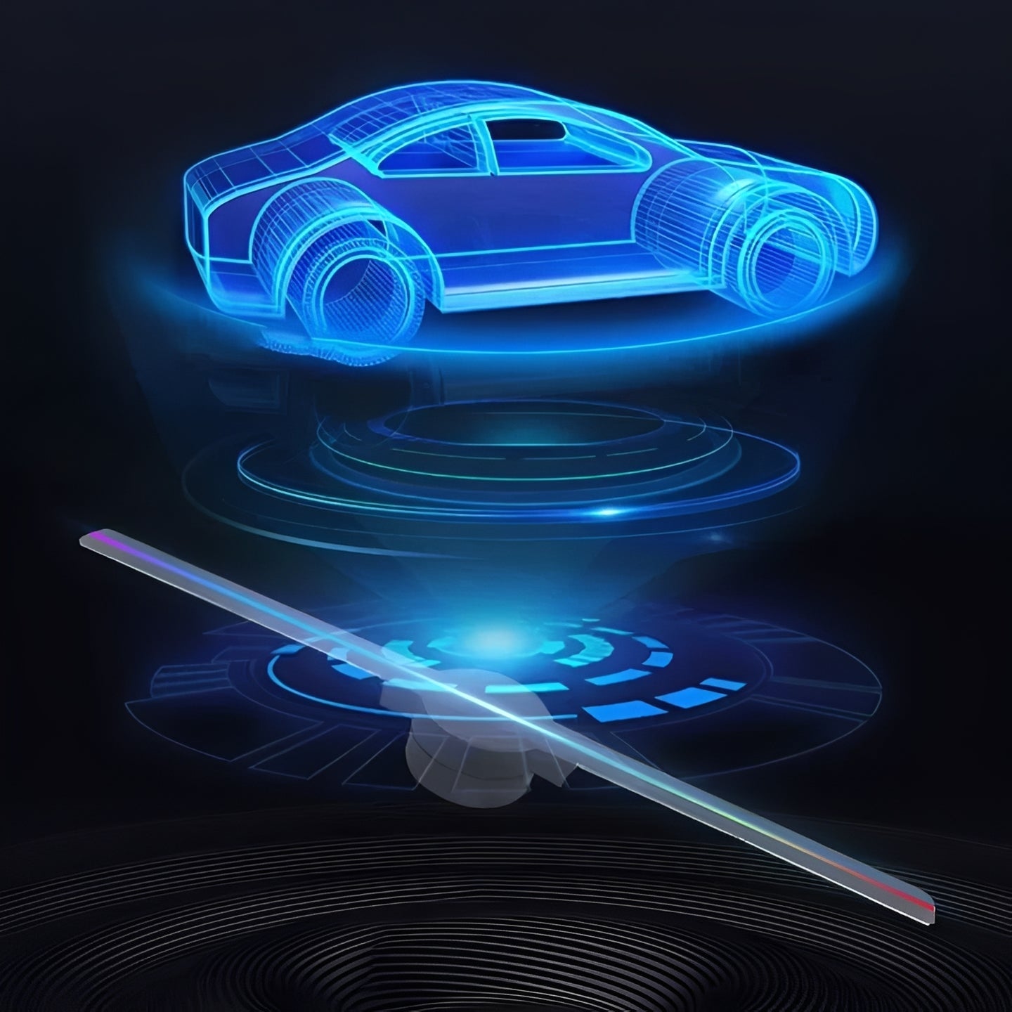 [Hometech] LED Hologram Fan Projector with 3D Display