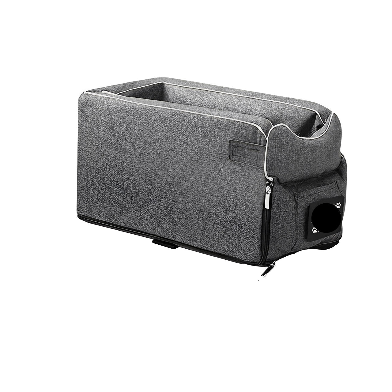 [Hometech] Compact Pet Travel Seat for Cars, Armrest Mount, Zipper Closure, Small Pets