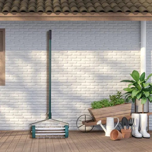 [Hometech] Lawn Aerator Tool with Steel Spikes, Manual Soil Aeration for Yard and Garden