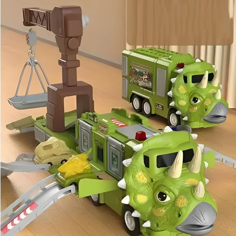 [Hometech] 2 in 1 Dinosaur Truck Toy with Lights, Sounds and Storage