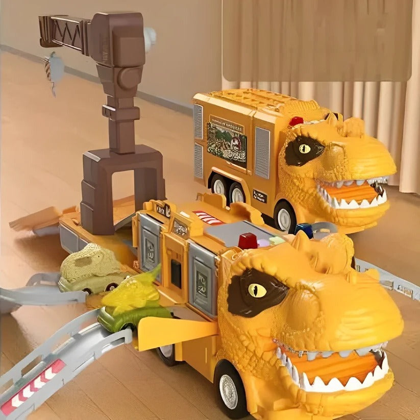 [Hometech] 2 in 1 Dinosaur Truck Toy with Lights, Sounds and Storage