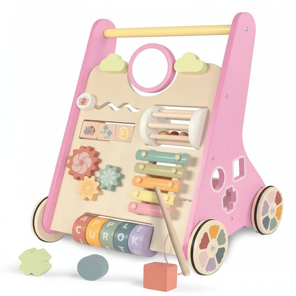 [Hometech] Wooden Activity Walker with Adjustable Wheel Resistance