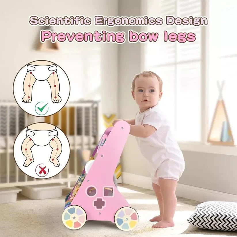 [Hometech] Wooden Activity Walker with Adjustable Wheel Resistance