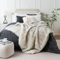 [Hometech] Faux Fur Plush Throw Blanket for Home Decor