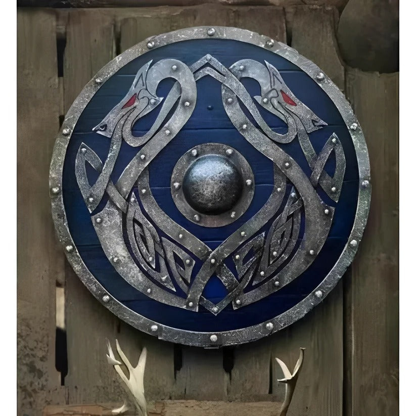 [Hometech] Medieval Style Wooden Round Shield with Multiple Design Patterns