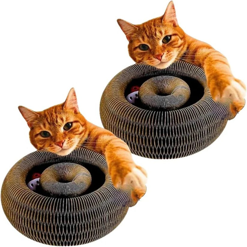 [Hometech] Recyclable Cat Scratching Pad with Ball Toy, Set of 2