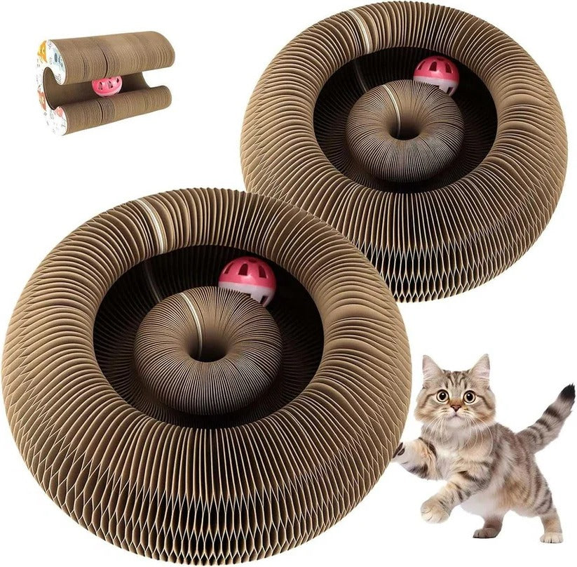 [Hometech] Recyclable Cat Scratching Pad with Ball Toy, Set of 2