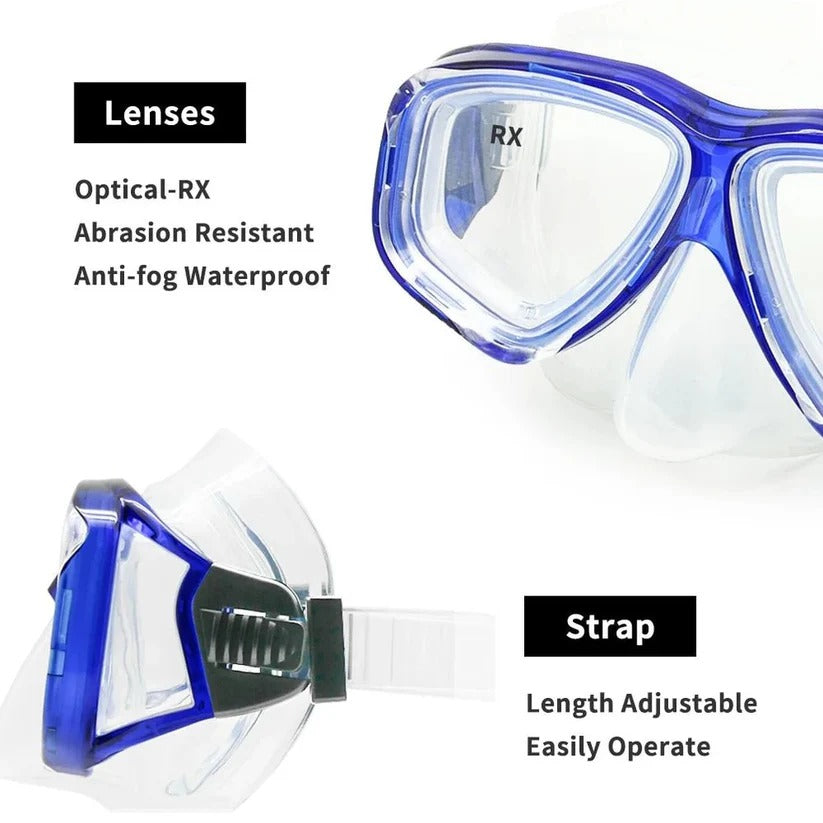 [Hometech] Tempered Glass Scuba Mask with Silicone Seal, Anti Fog Lens