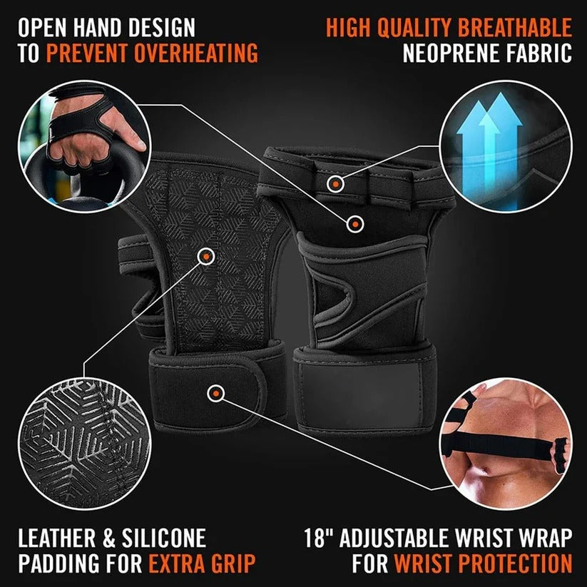[Hometech] Open Back Fingerless Gloves with Flexible Fit