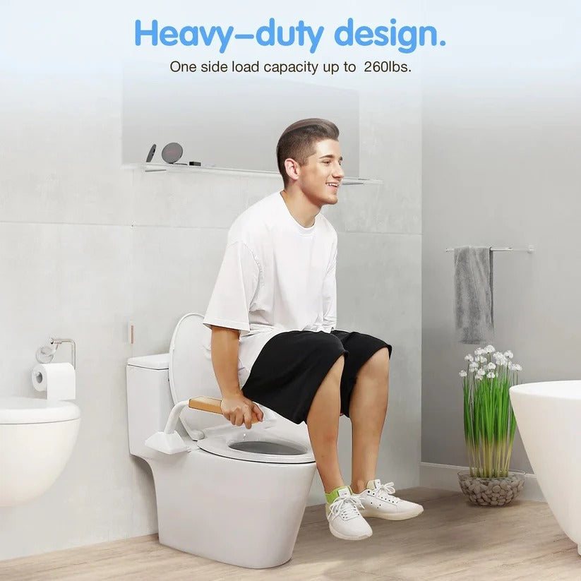 [Hometech] Adjustable Toilet Safety Rail with Dual Armrests for Elderly Support