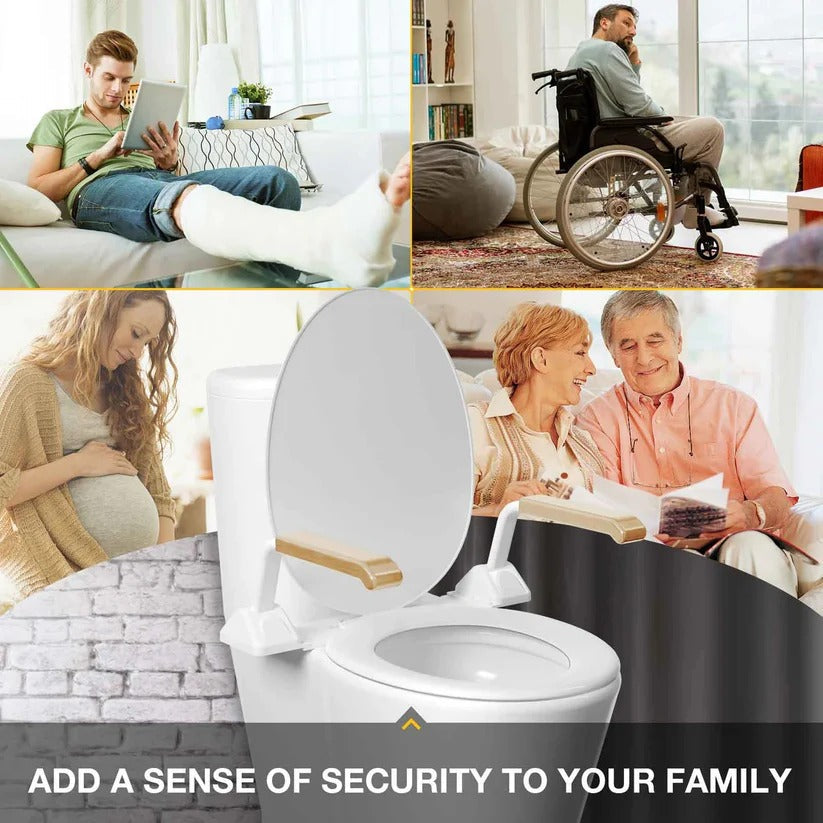 [Hometech] Adjustable Toilet Safety Rail with Dual Armrests for Elderly Support