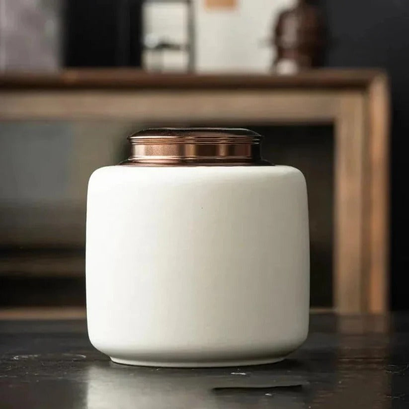 [Hometech] Ceramic Pet Urn with Secure Lid for Memorial Keepsake