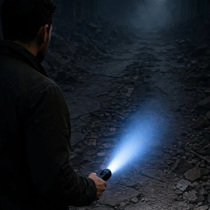 [Hometech] Rechargeable Blue Beam Flashlight with Adjustable Focus