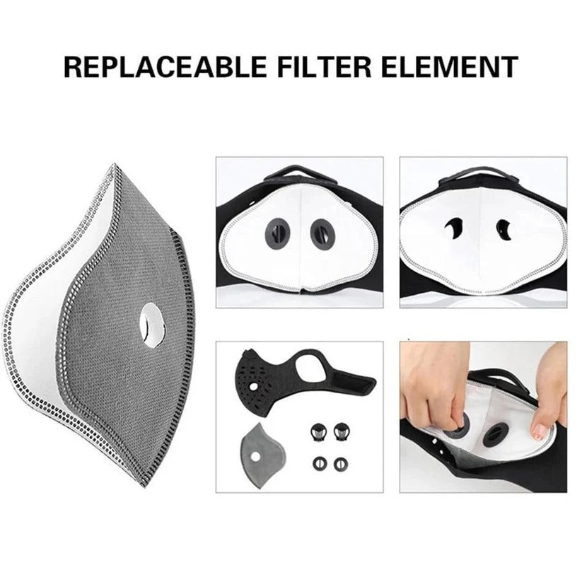 [Hometech] Reusable Breathable Face Mask with Replaceable Carbon Filter Insert