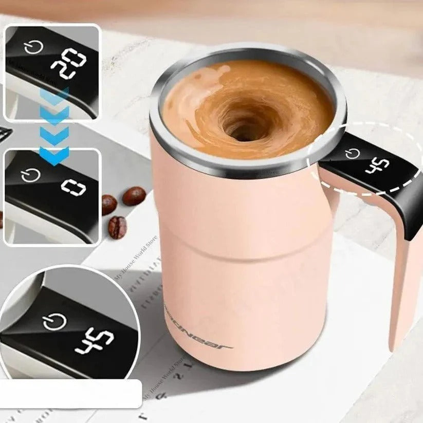[Hometech] Rechargeable Self-Stirring Mug, Automatic Mixing Cup with LED Display