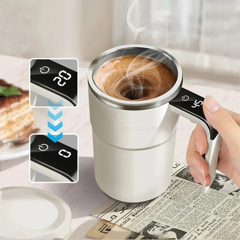 [Hometech] Rechargeable Self-Stirring Mug, Automatic Mixing Cup with LED Display