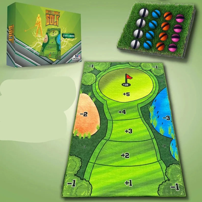 [Hometech] Mini Tabletop Golf Putting Practice Set with Adhesive Target Base Pad