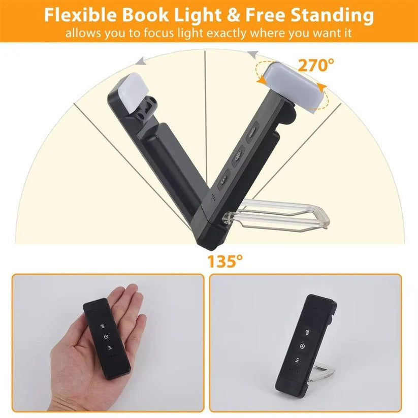 [Hometech] Mini USB Rechargeable LED Reading Lamp with Timer and Clip On Design