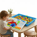 [Hometech] Mosaic Peg Board Puzzle Set for Kids with Storage Box, 296 Pieces