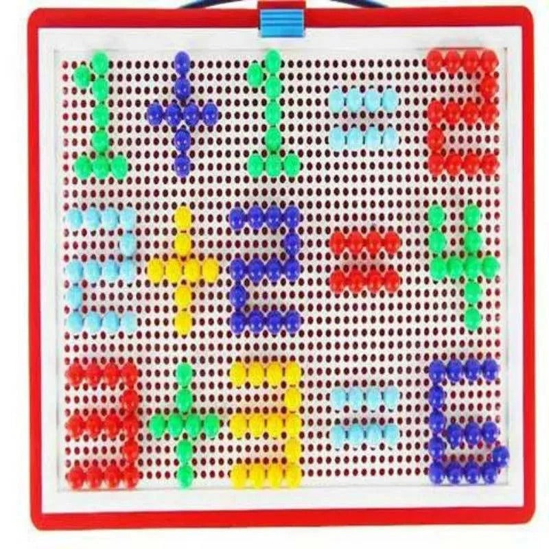 [Hometech] Mosaic Peg Board Puzzle Set for Kids with Storage Box, 296 Pieces