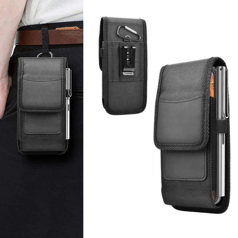 [Hometech] Cell Phone Belt Clip Case with  Pouch and Flap Closure