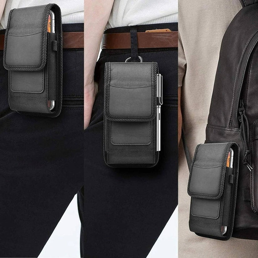 [Hometech] Cell Phone Belt Clip Case with  Pouch and Flap Closure