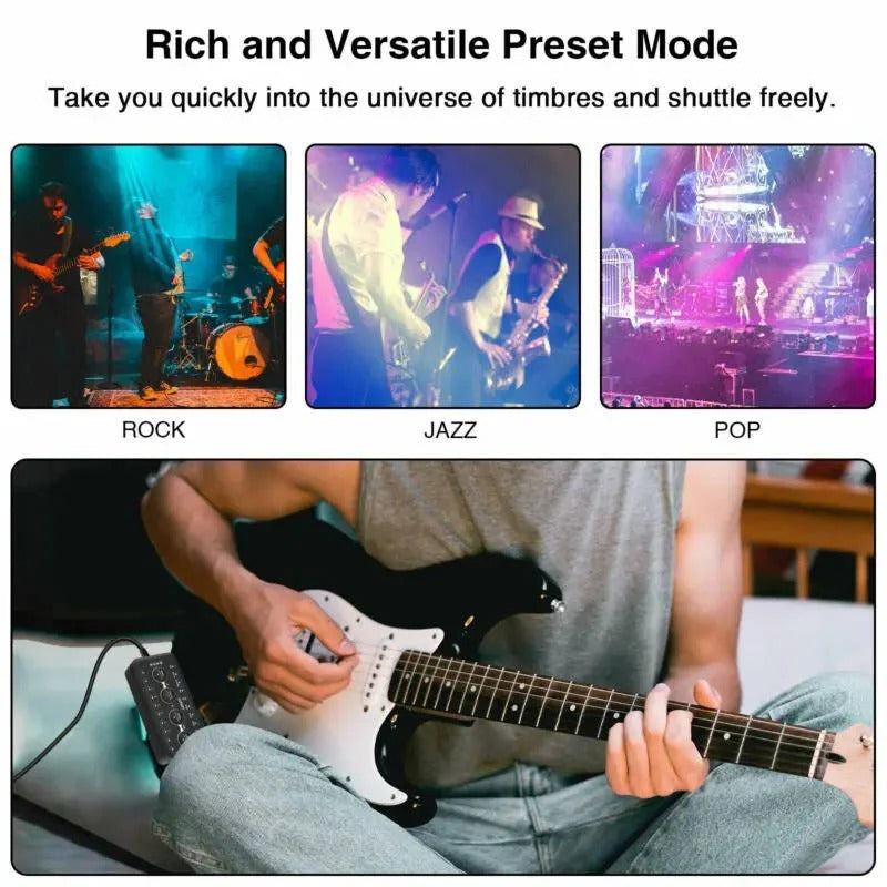 [Hometech] Mini Headphone Guitar Amplifier with 10 Preamps and USB Recording