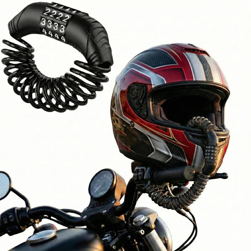[Hometech] Motorcycle Helmet Cable Lock with 59 Inch Steel Cable and Resettable Combination