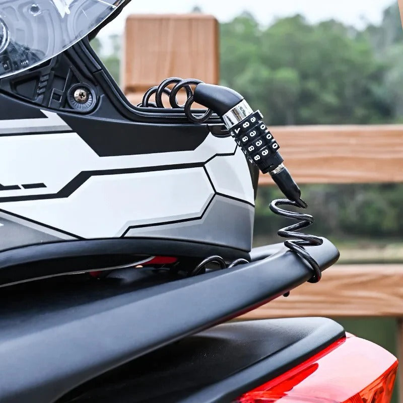 [Hometech] Motorcycle Helmet Cable Lock with 59 Inch Steel Cable and Resettable Combination