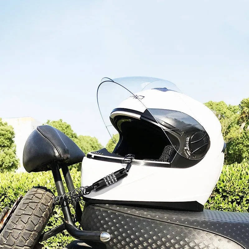 [Hometech] Motorcycle Helmet Cable Lock with 59 Inch Steel Cable and Resettable Combination