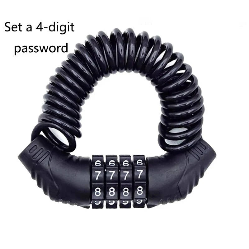 [Hometech] Motorcycle Helmet Cable Lock with 59 Inch Steel Cable and Resettable Combination