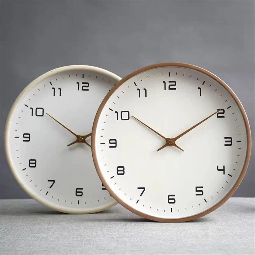 [Hometech] Wooden Wall Clock with Classic Round Frame, 10 Inch