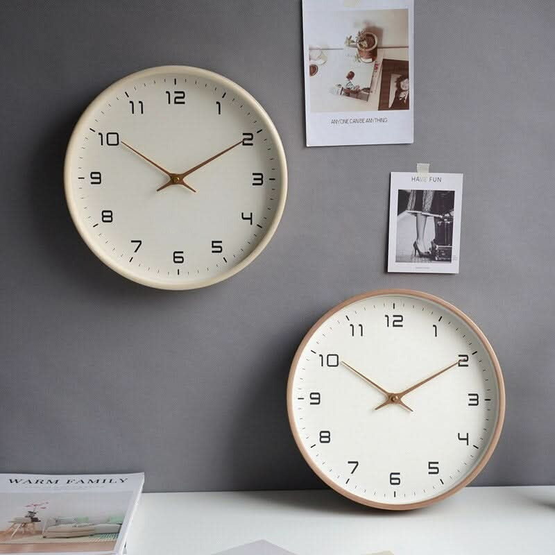 [Hometech] Wooden Wall Clock with Classic Round Frame, 10 Inch
