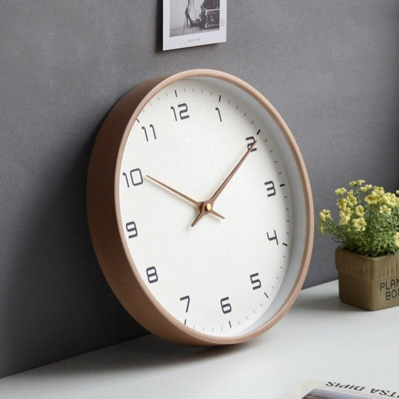 [Hometech] Wooden Wall Clock with Classic Round Frame, 10 Inch