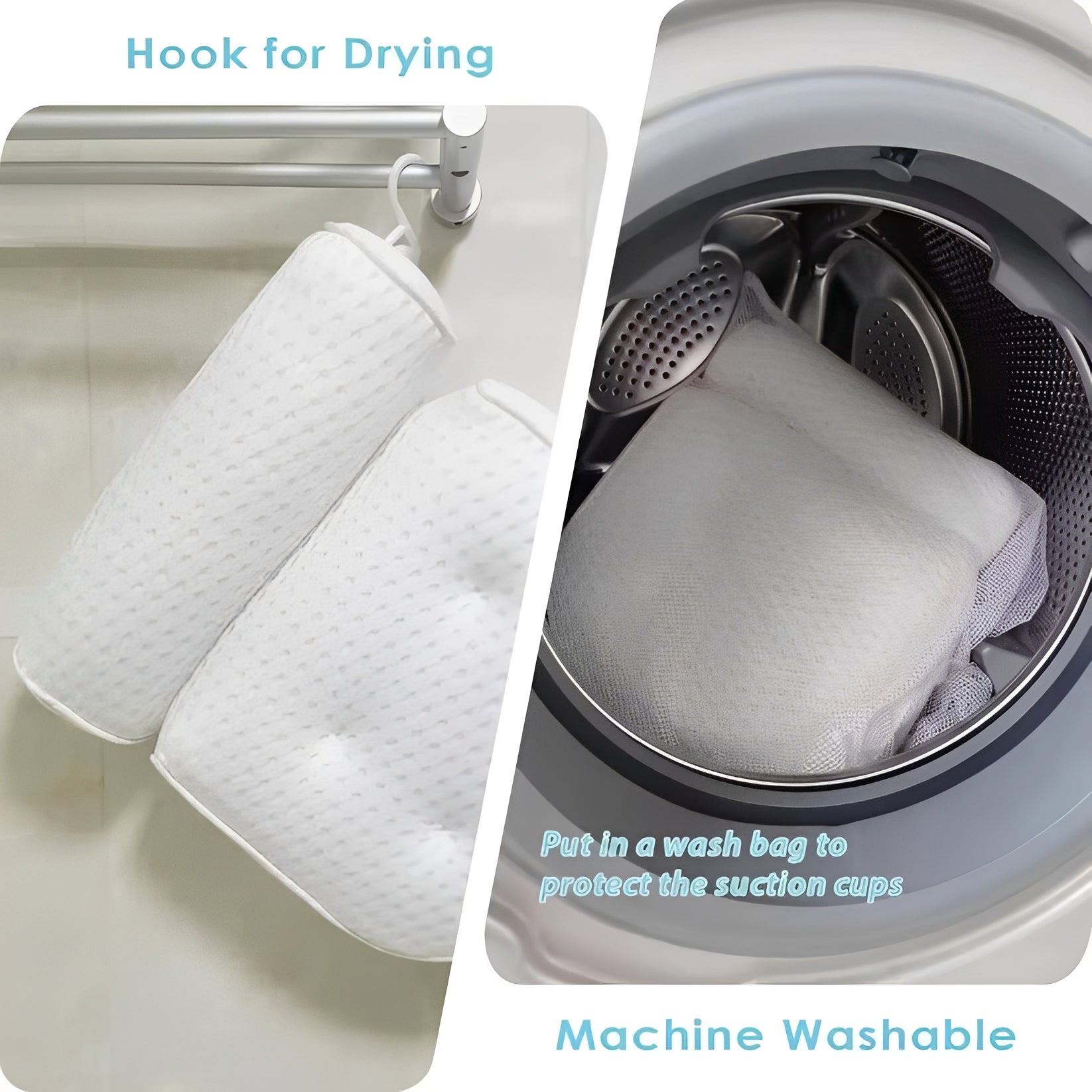 [Hometech] Bathtub Pillow with Suction Cup Base for Neck and Back Support