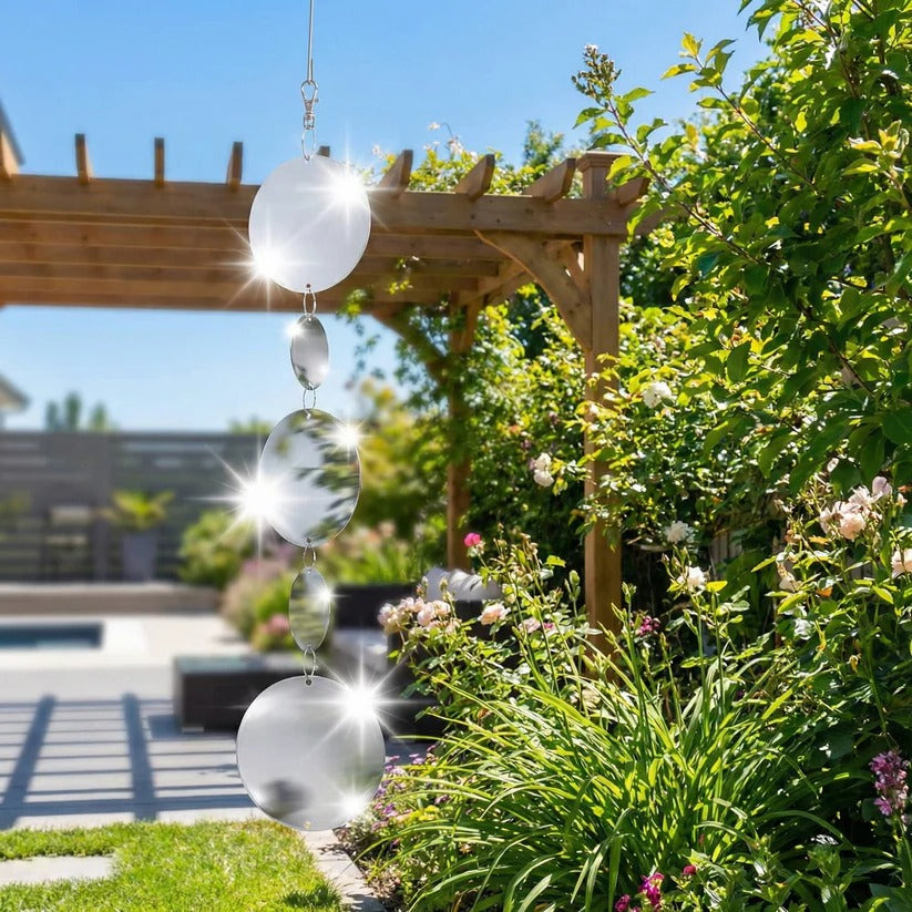 [Hometech] Reflective Bird Deterrent Spinner with Hanging Tape for Outdoor Use