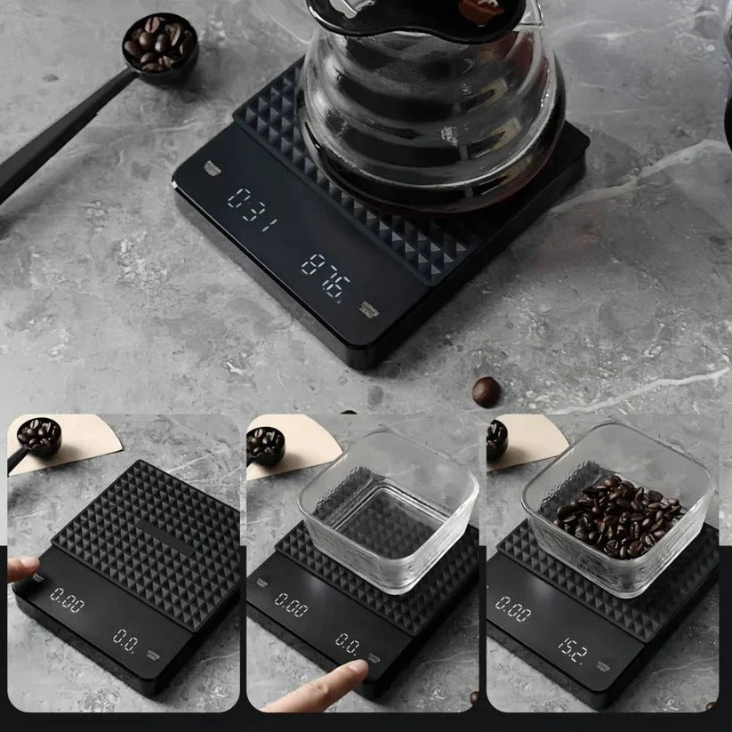 [Hometech] Coffee Scale with Timer and Drip Mat, 3kg Capacity with Built In Timer