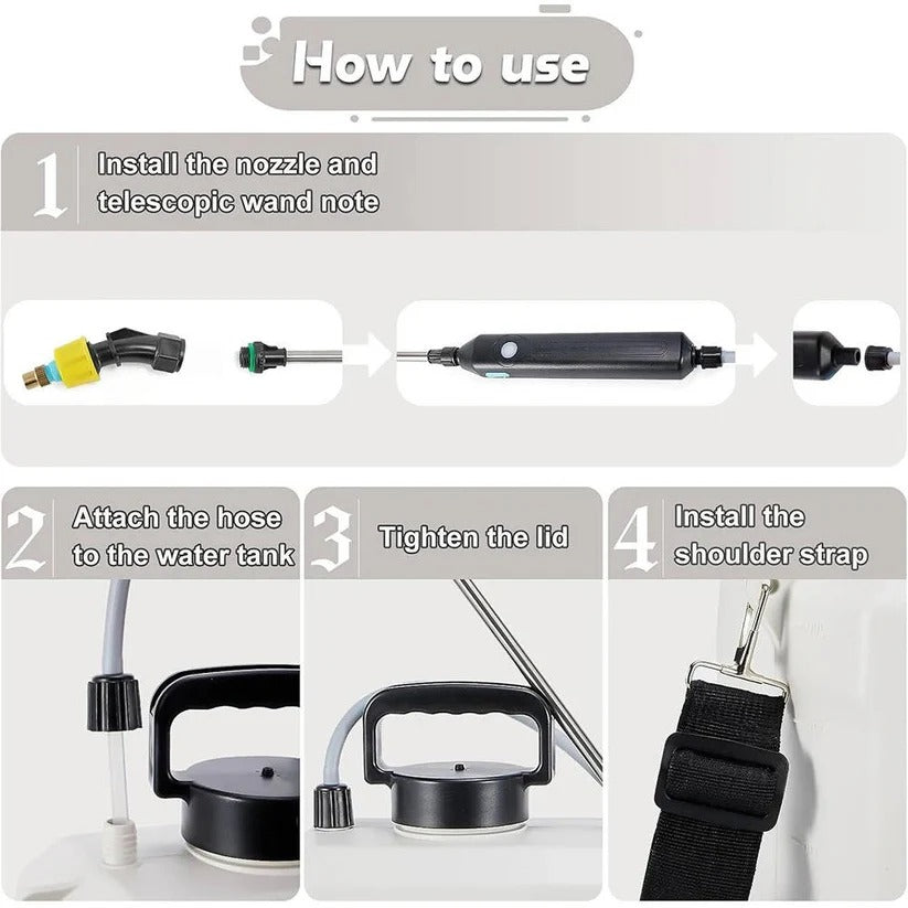 [Hometech] 5L Battery Powered Backpack Garden Sprayer with Adjustable Nozzles