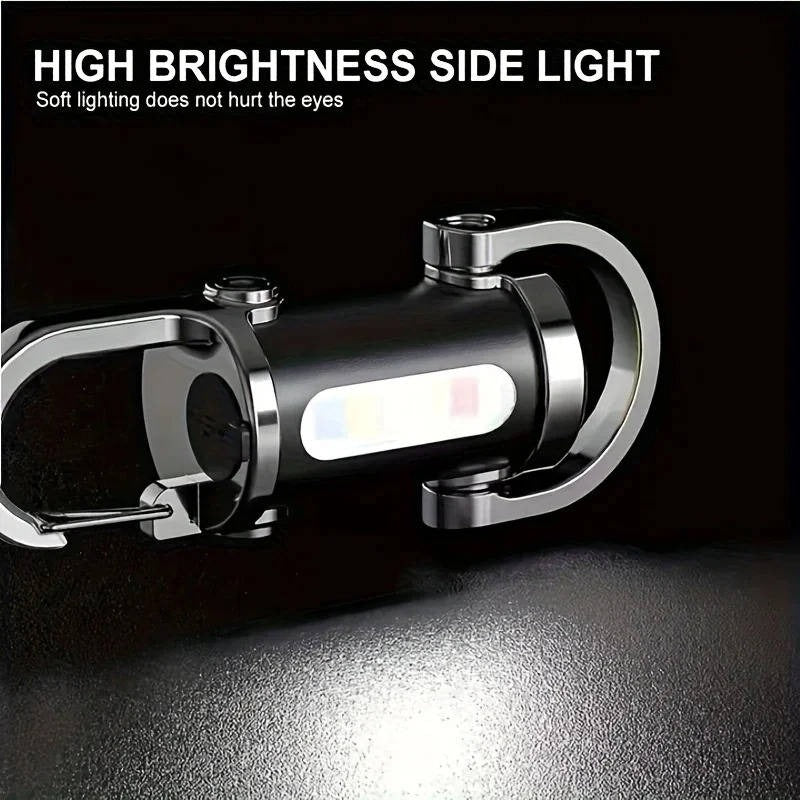 [Hometech] Rechargeable Keychain Flashlight with 6 Light Modes and COB Work Light