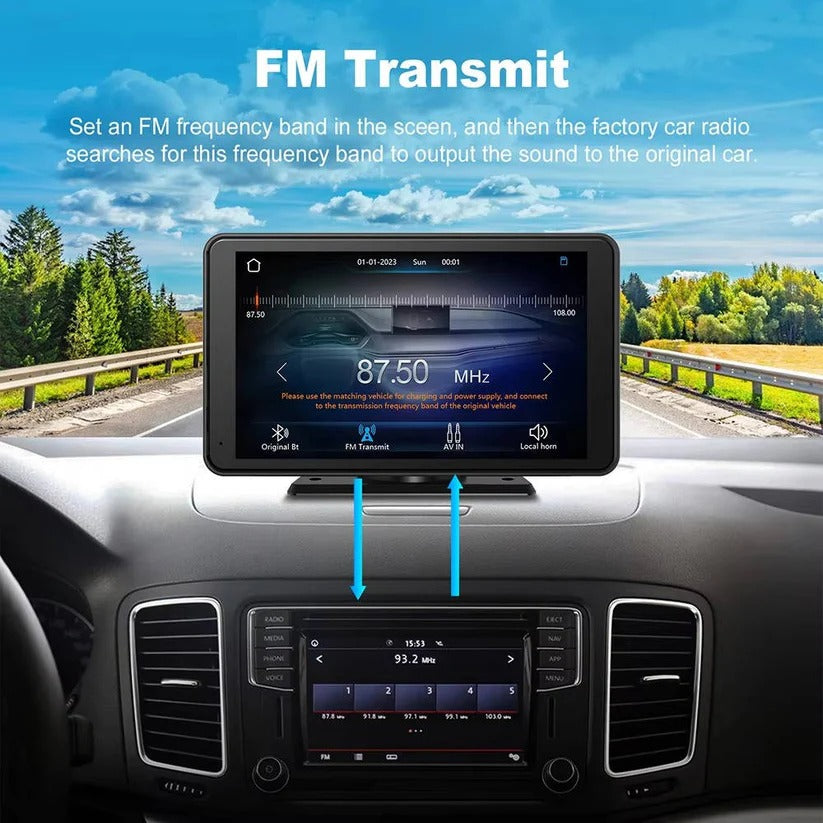 [Hometech] Wireless 7 Inch Car Touchscreen Displace with Voice Control for Vehicles