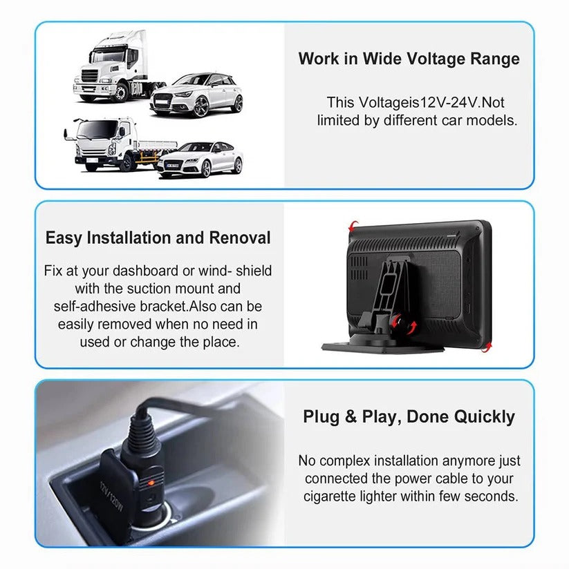 [Hometech] Wireless 7 Inch Car Touchscreen Displace with Voice Control for Vehicles