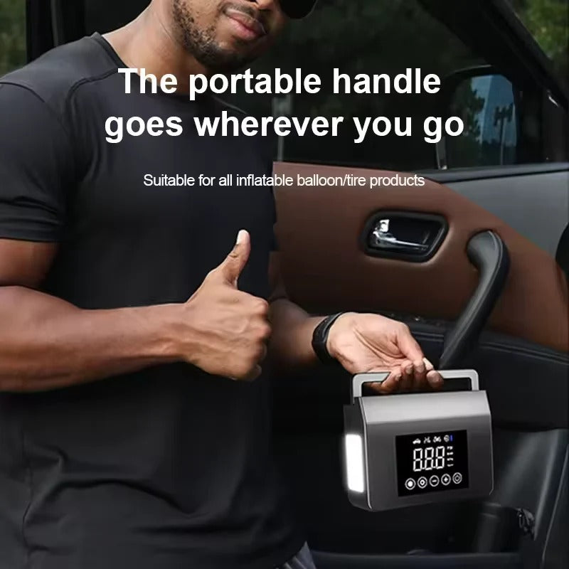 [Hometech] Portable Car Jump Starter with Built In Tire Air Compressor and Digital Screen