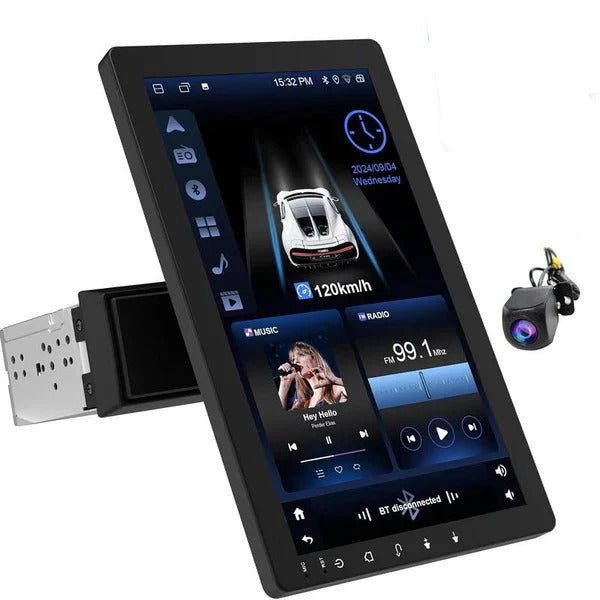 [Hometech] Touchscreen Car Stereo with Rotating Display, Bluetooth and Backup Camera Support