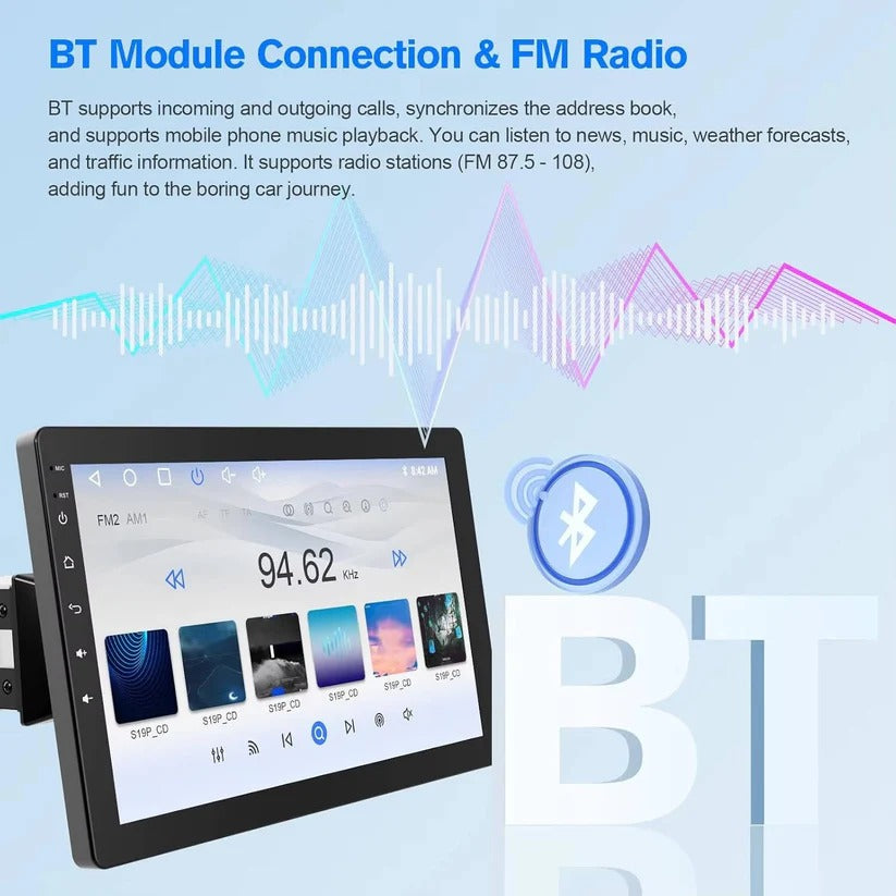 [Hometech] Touchscreen Car Stereo with Rotating Display, Bluetooth and Backup Camera Support
