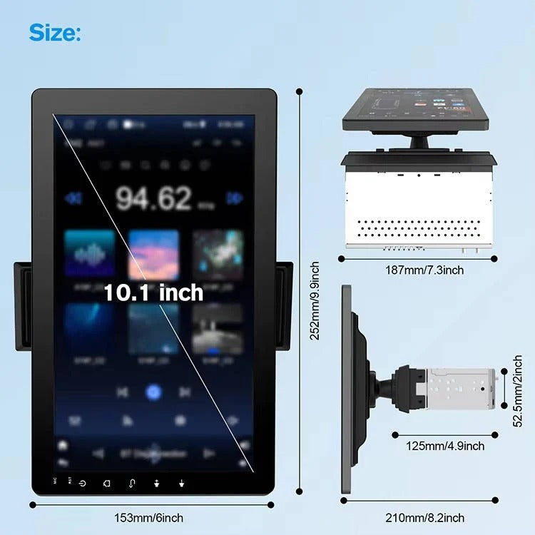 [Hometech] Touchscreen Car Stereo with Rotating Display, Bluetooth and Backup Camera Support