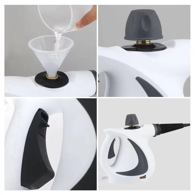 [Hometech] Portable Steam Cleaner 1050W with 3 Bar Pressure and Brush Attachments