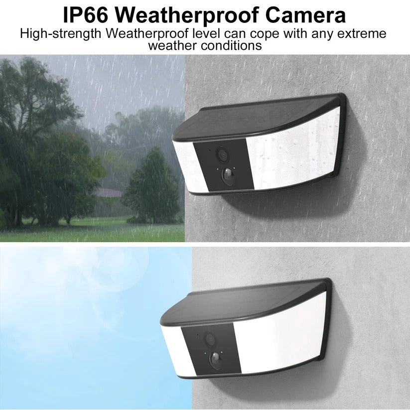 [Hometech] Wireless Solar Security Camera with Floodlight and PIR Motion Detection