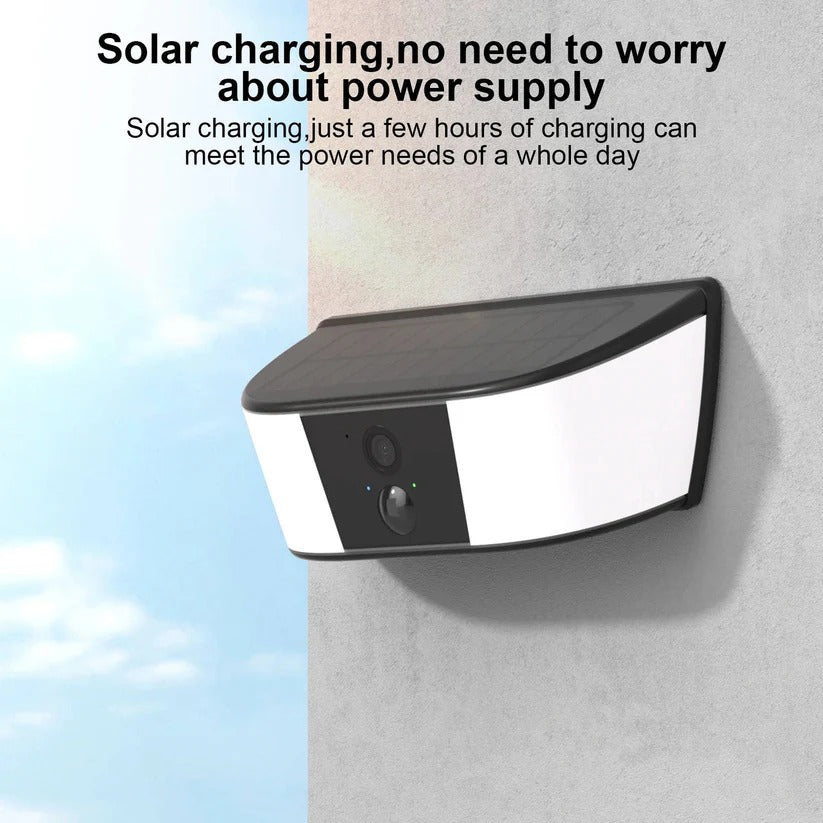[Hometech] Wireless Solar Security Camera with Floodlight and PIR Motion Detection